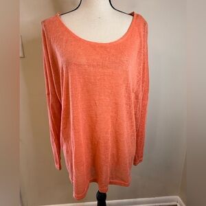 Umgee orange lightweight sweater scoop neckline long sleeves SZ M